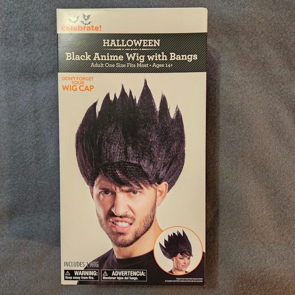 Celebrate Black Anime Wig with Spiky Bangs Adult One Size Fits Most Halloween‎